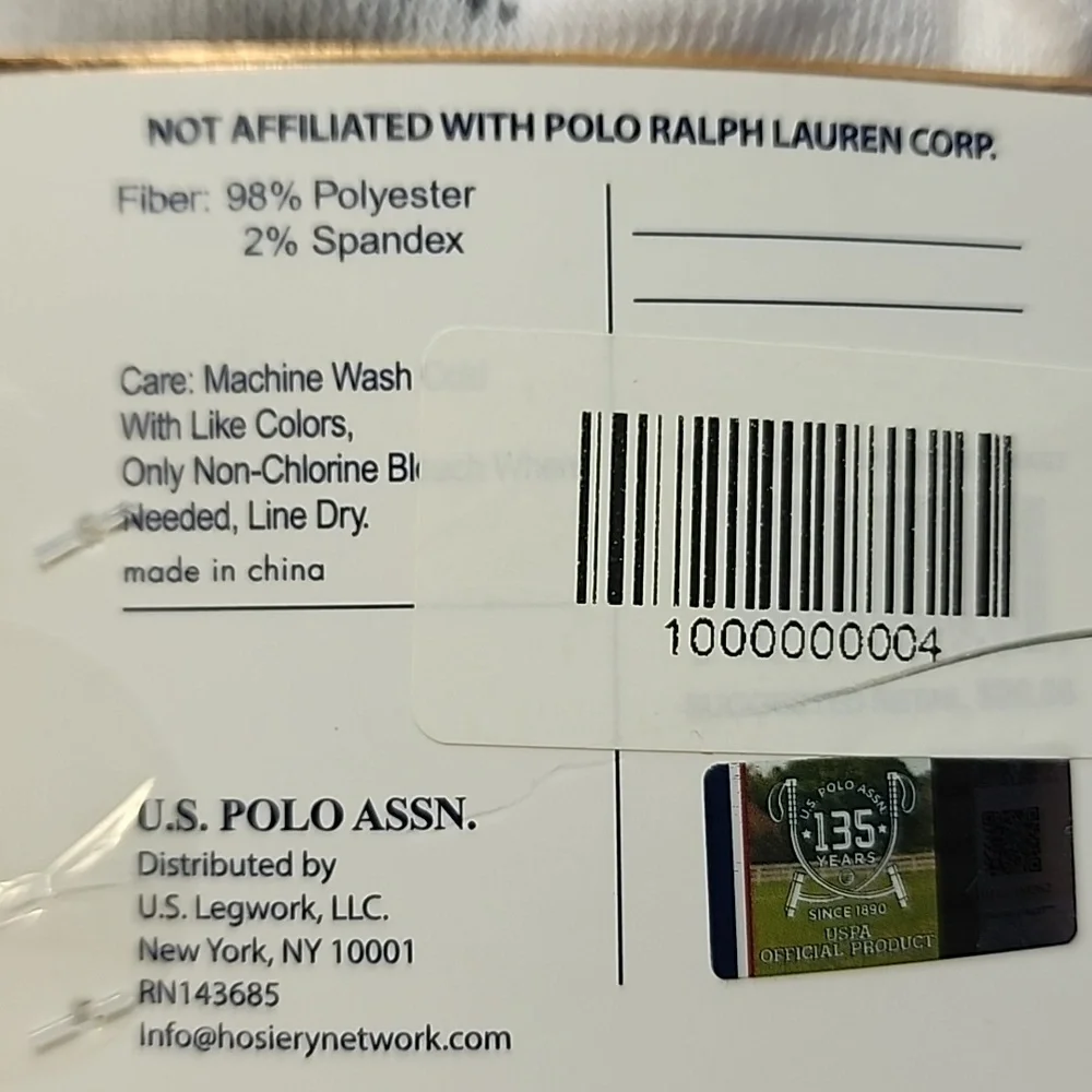 U.S. Polo Assn. Men's White Quarter Crew Socks - 10 Pairs